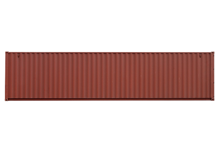 Brown sea container, isolated on white background.