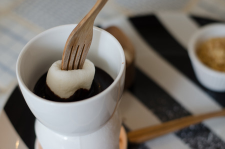 mashmellow and chocolateの写真素材