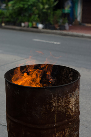 Ancestor Worship on Chinese New Year and burning paper goldの写真素材