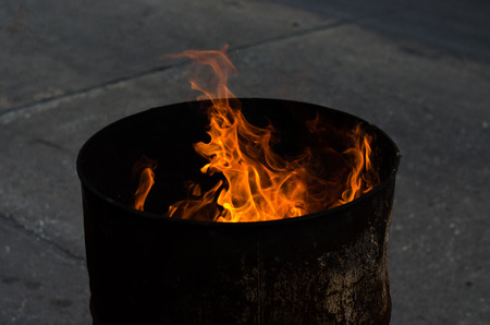 Ancestor Worship on Chinese New Year and burning paper goldの写真素材