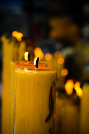 many candles burningの写真素材