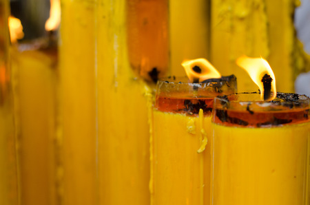 many candles burningの写真素材