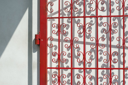 pattern metal plate on a wallの写真素材