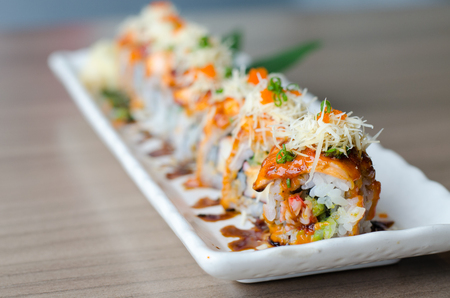 sushi roll maki - japanese foodの写真素材