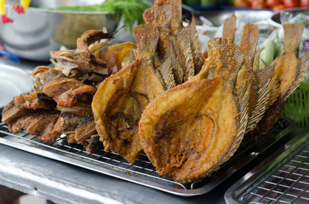 deep fried fishの写真素材