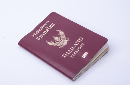 Thailand passport isolated on white background.の写真素材