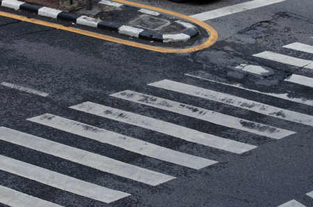 crossing on the road, zebra traffic walk wayの写真素材