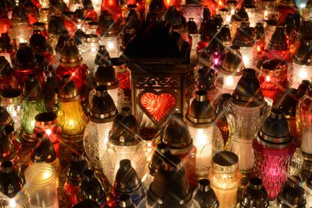Cemetery candlesの写真素材