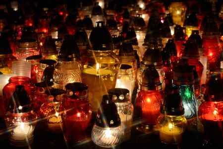 Cemetery candlesの写真素材