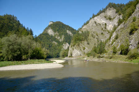 Raft on the Dunajec River, Polandの写真素材