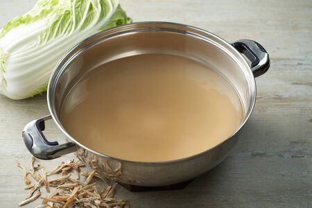 Clear soup for steamboatの写真素材