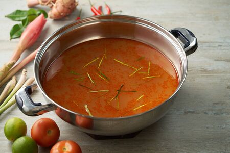 tom yum soup for steamboatの写真素材