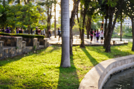 blur exercise in the public parkの写真素材