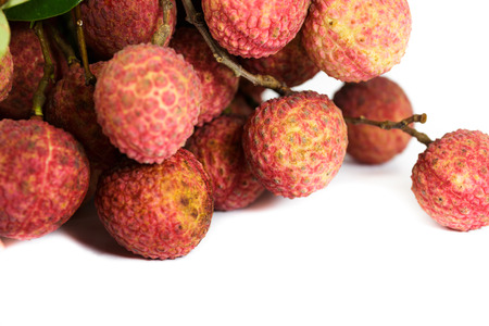 Litchi on white backgroundの写真素材