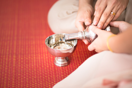 Pour ceremonial waterの写真素材