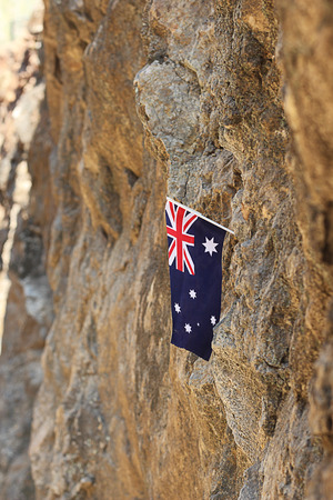 Flag on Stones.の写真素材