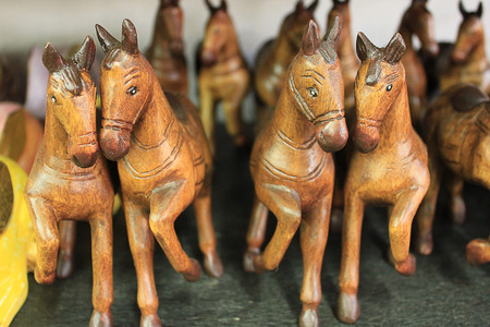 Wooden toy horseの写真素材