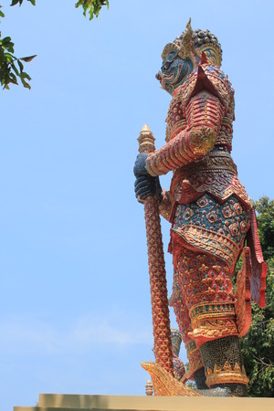 Giant statue in a temple in Thailand.の写真素材