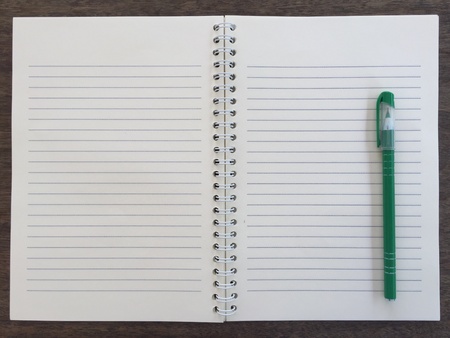 Notebook on wooden , backgroundの素材