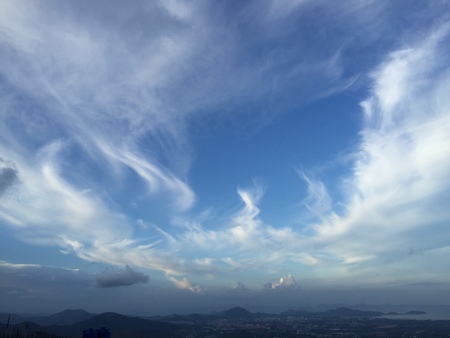Blue sky and white clouds,backgroundの写真素材