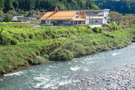 A very beautiful river in Mino City, Gifu Prefectureの写真素材