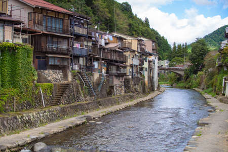A very beautiful river in Mino City, Gifu Prefectureの写真素材