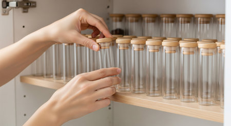 Keep manufacturer names out; plain labels convey tidiness.の素材