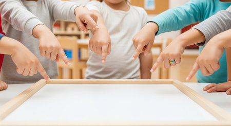 Handsâonly to respect minors; no readable posters or school names.の素材