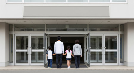 Exclude venue/school name; use plain sign to convey event feel.の素材