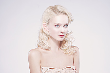 girl blonde nude の写真素材