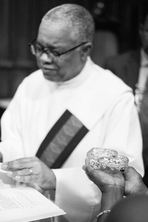 NEW YORK CITY, USA - July 10, 2018: catholic wedding ceremony in the churchのeditorial素材