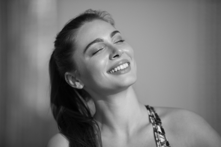 Portrait of an attractive sports woman. Sport and healthy lifestyle concept.の写真素材