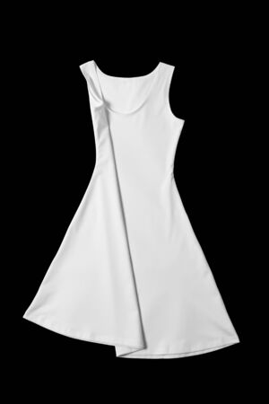 Mock-up of a white dress on a black cutted background.の写真素材