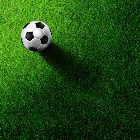 soccer football on grass fieldの写真素材