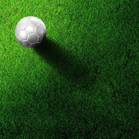 soccer football on grass fieldの写真素材