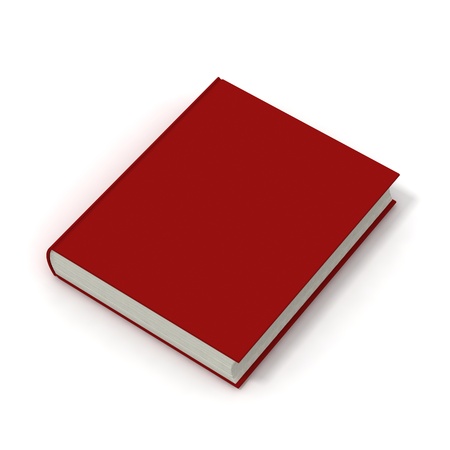Blank book with red cover on white background.の写真素材