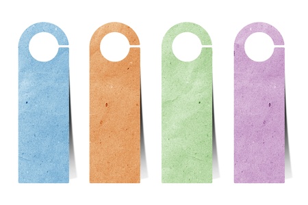 door labels recycled paper craft の写真素材