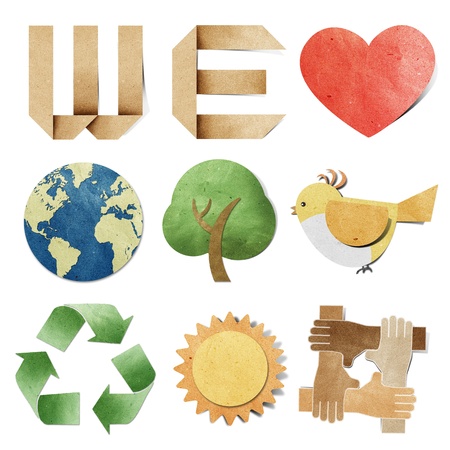 we love tag recycled paper craft の写真素材