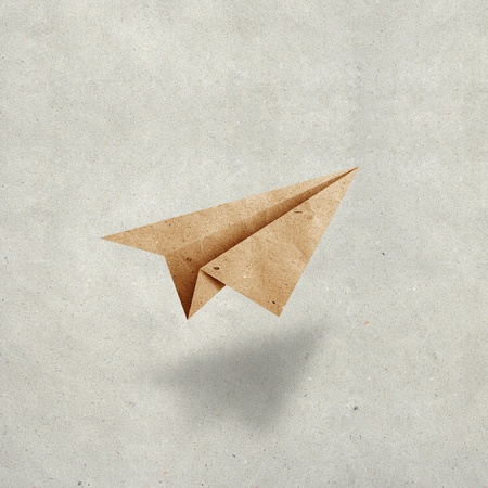 aircraft  recycled paper on grunge  paper backgroundの写真素材
