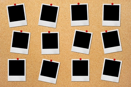 photo pinned to cork boardの写真素材