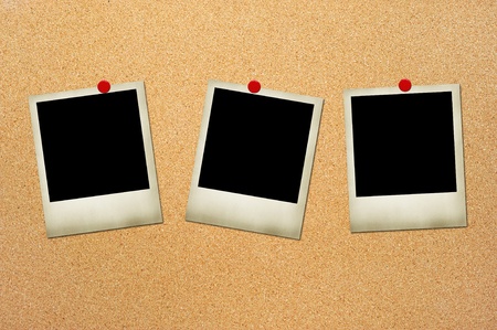 photo pinned to cork boardの写真素材