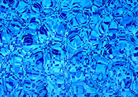reflection on the blue clear water ripples of swimming pool 