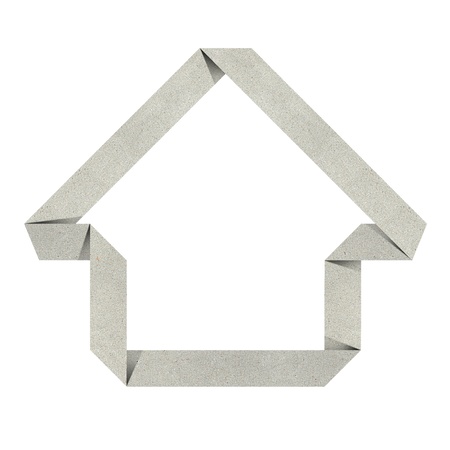 House origami recycled papercraft on white backgroundの写真素材
