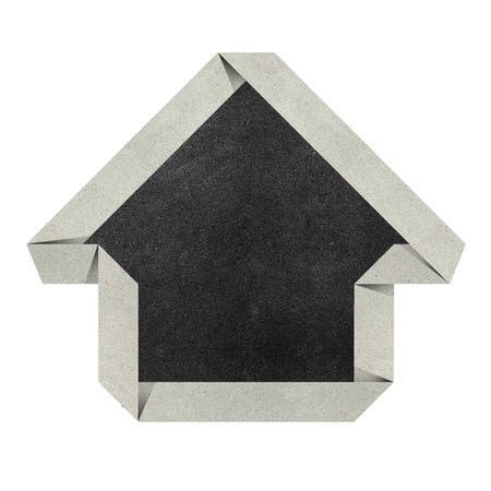 House origami recycled papercraft on white background