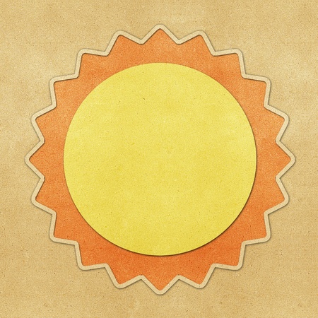 Weather recycled papercraft on grunge paper backgroundの写真素材