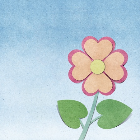  Flower and sky  recycled  papercraft  backgroundの写真素材