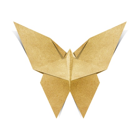Origami butterfly made from Recycle Paperの写真素材