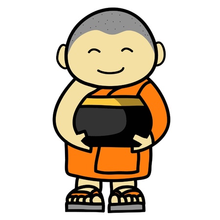 Buddhist Monk cartoonのイラスト素材