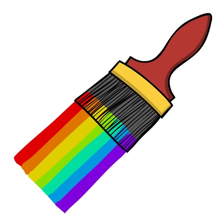 Rolling paint cartoon.のイラスト素材