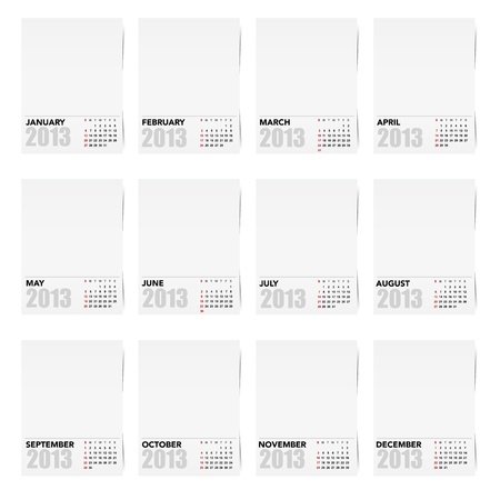 Calendar 2013 on paper note. Illustration
のイラスト素材